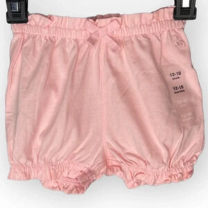 GAP NWT 12-18m Girls Pink Bubble Shorts Bloomers Elastic Waist/Leg Logo